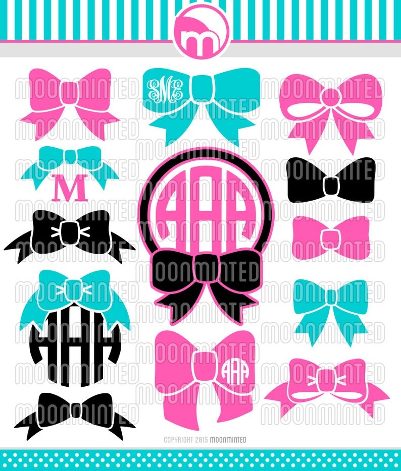 Download Bow SVG Cut Files Monogram Frames for Vinyl Cutters Screen ...