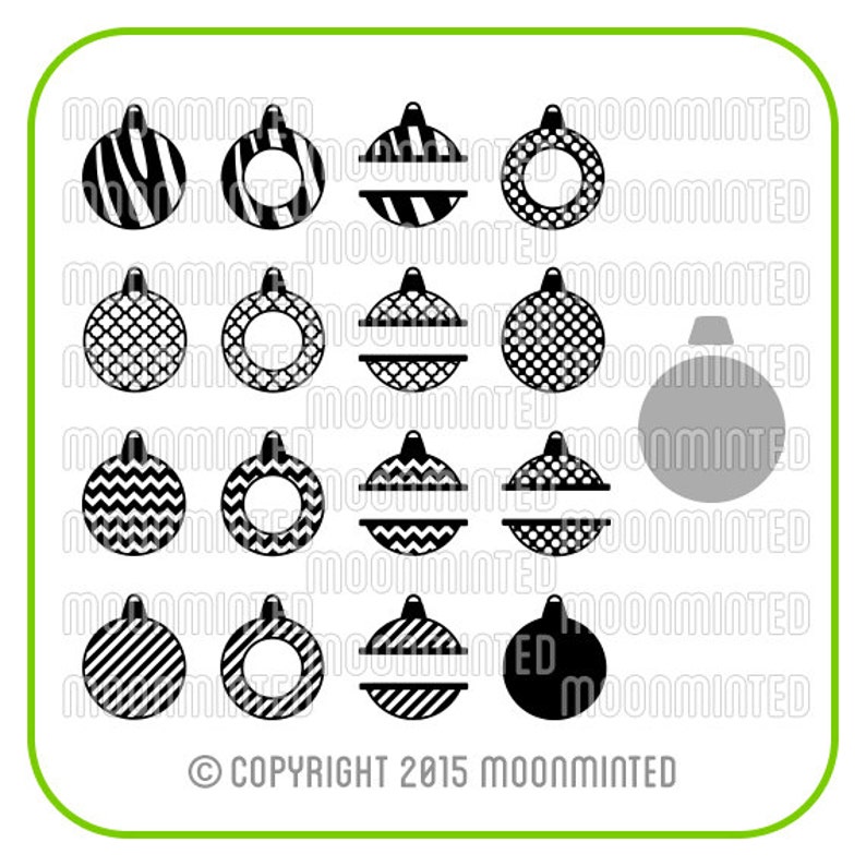 Download Christmas Ornament SVG Cut Files Monogram Frames for Vinyl ...
