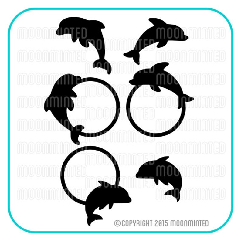 Download Dolphin Svg Cut Files Silhouette Monogram Frames For Vinyl Cutters More Die Cut Machines Screen Printing Craft Supplies Tools Visual Arts Vadel Com