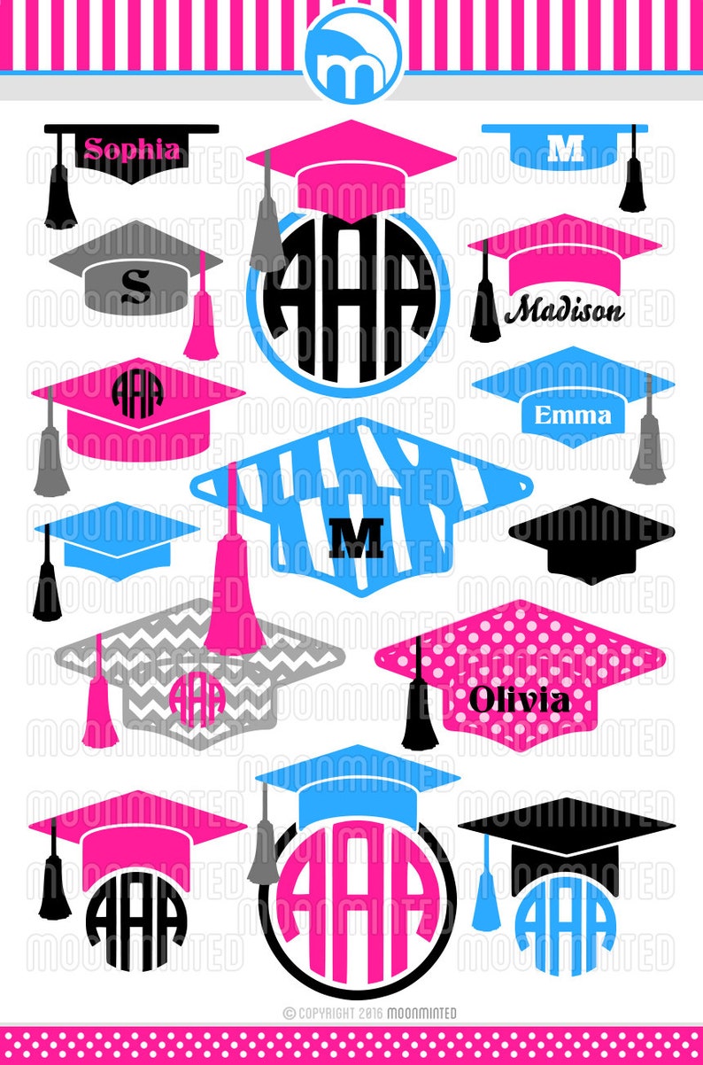 Download Graduation Hat Svg Cut Files Monogram Frames For Vinyl Cutters Die Cut Machines More Silhouette Screen Printing Collage Craft Supplies Tools Seasonalliving Com