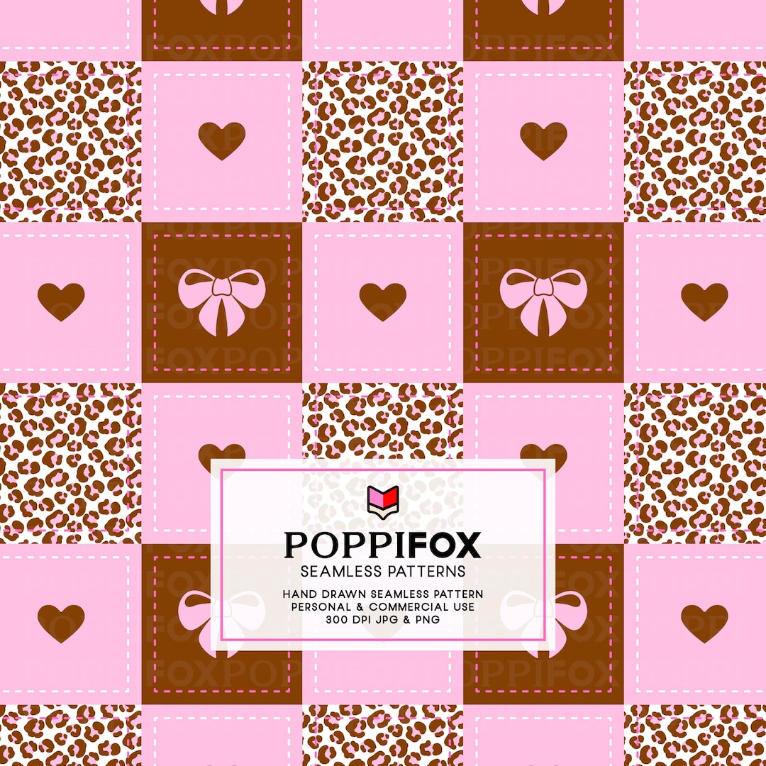 Pink Patchwork Pattern Pink Patchwork Leopard Seamless Pattern - Scalable Fabric Design ...