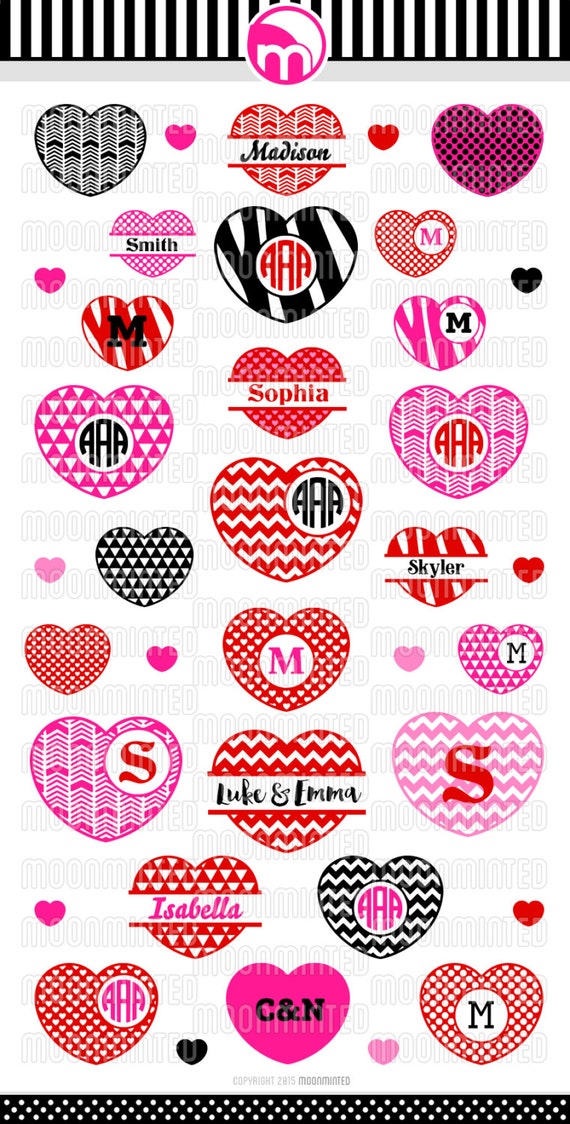 Download Items similar to Valentine's Day Hearts #2 SVG Cut Files ...