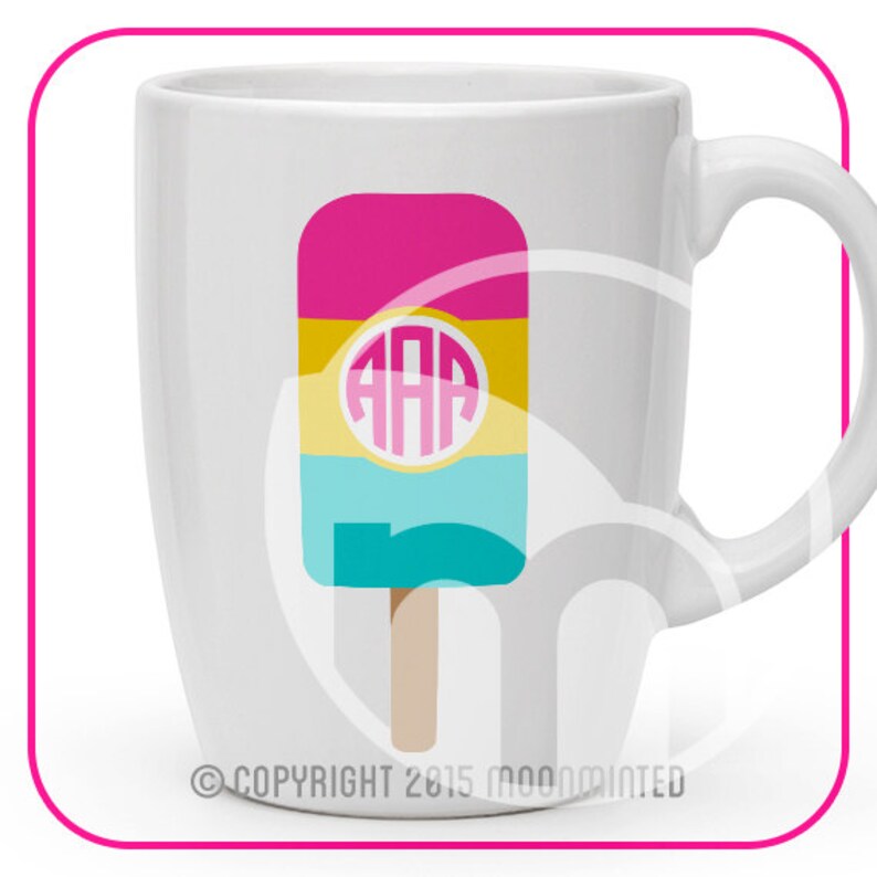 Download Summer Ice Pop SVG Cut Files Monogram Frames for Vinyl | Etsy