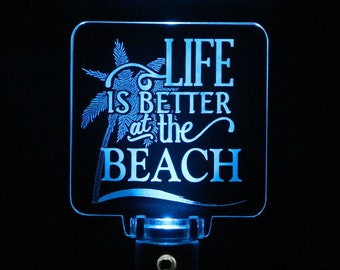 Life is better at the beach night light, Choose your color