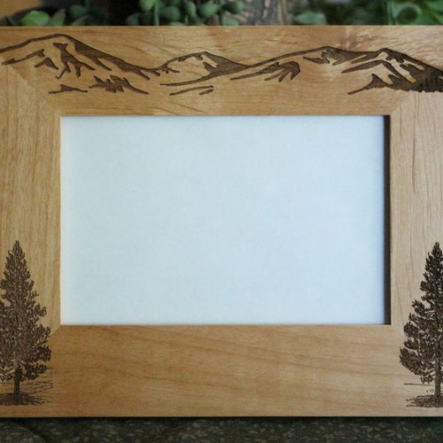 Mountain Picture Frame 4 X 6 5 X 7 Personalize Etsy