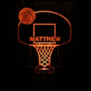 Personalized Basketball and Hoop Night Light