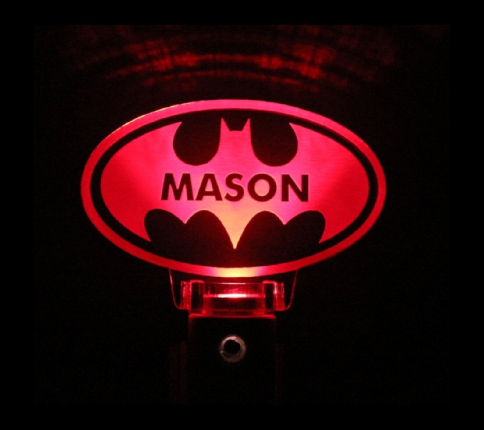 Batman Night Light Personalized Light Sensor Plug In Etsy