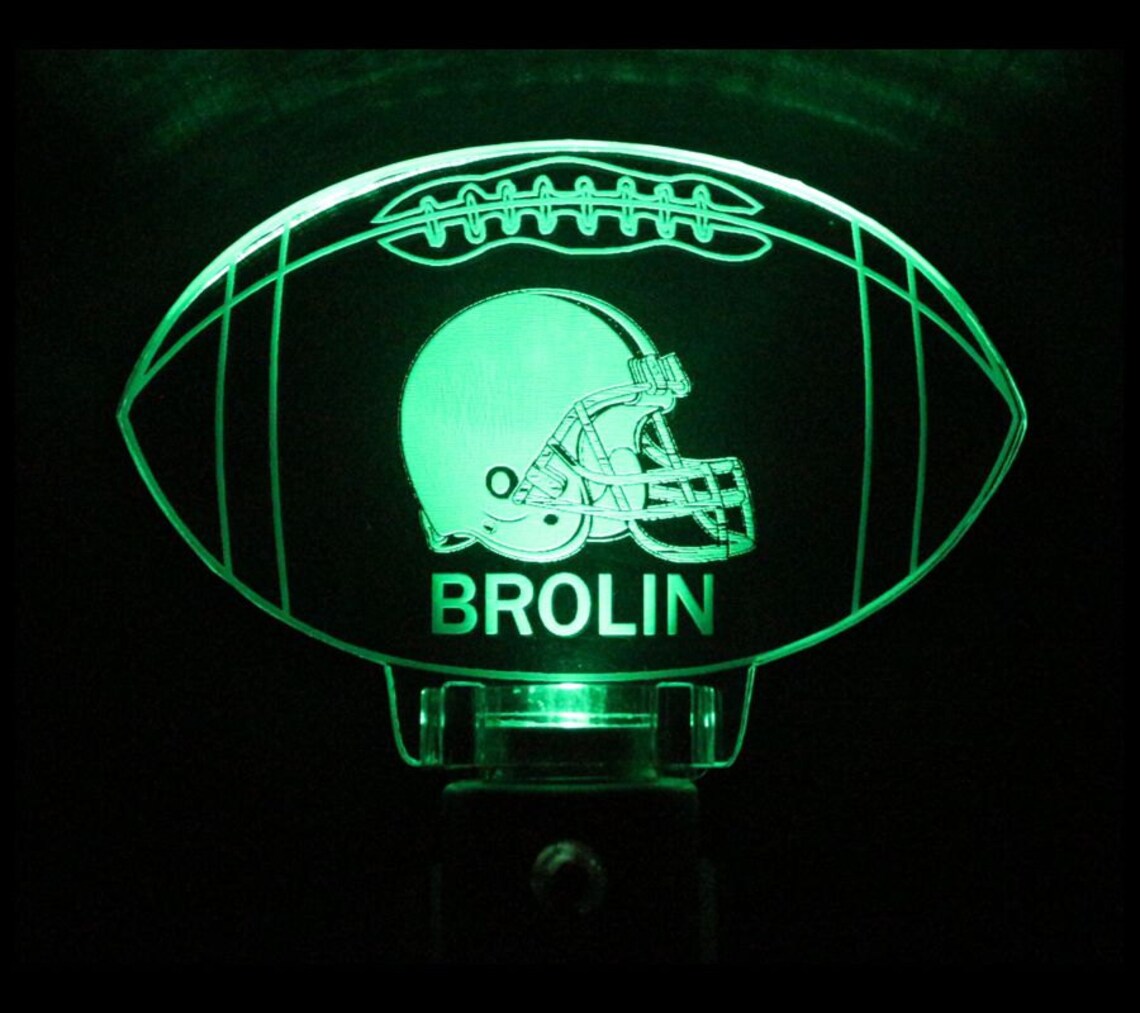Football Night Light With Helmet Personalized Etsy