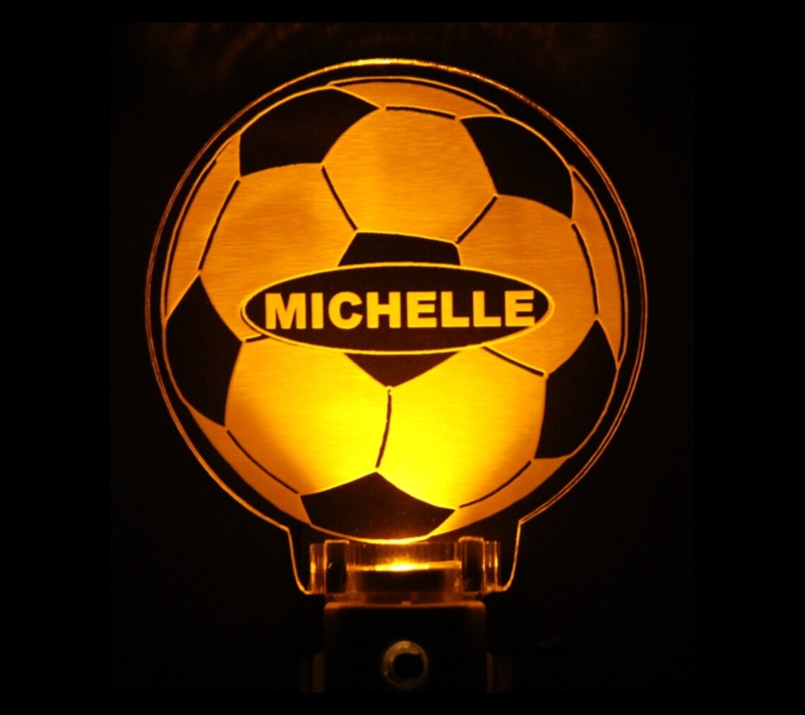 Personalized Soccer Ball Night Light Gift for Kids Etsy