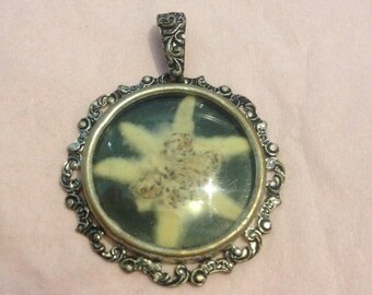 Medallion with an edelweiss, costume jewelry vintage