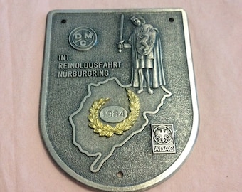 Plakette Auto/Motorrad,"Int. Reinoldusfahrt Nürburgring 1984".