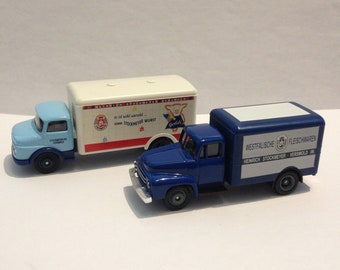 Modellauto 1:87," 2 mal LKW Stockmeyer Wurst", von Grell