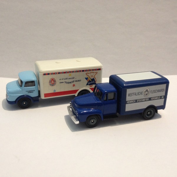 Modellauto 1:87," 2 mal LKW Stockmeyer Wurst", by Grell