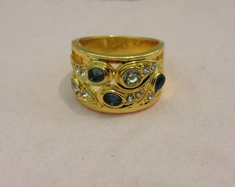 Double-row ring with stone vintage