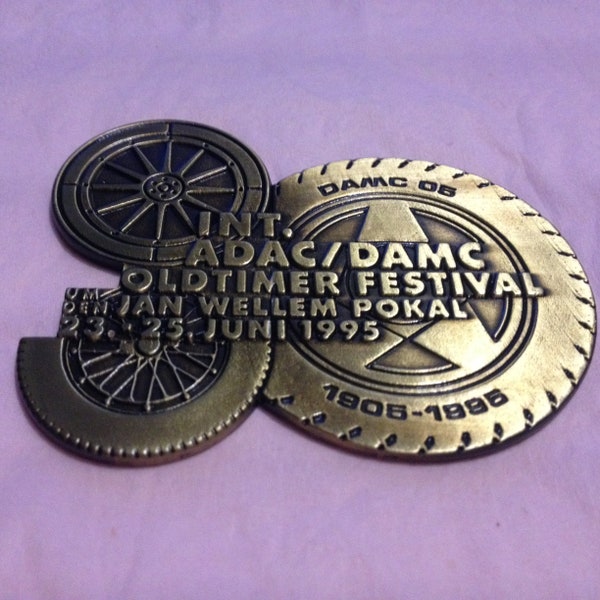 Plakette Auto/Motorrad,"Int. ADAC/DAMC Oldtimer Festival Jan Wellem Pokal 23.-25. Juni 1995".