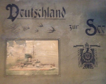 Buch, "Deutschland zur See", 32 Chromolithografien um 1899