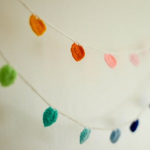 Dainty Crochet Bunting. 3 Designs, Hearts, Flowers or Stars & 80 Colour Options. Handmade to Order.