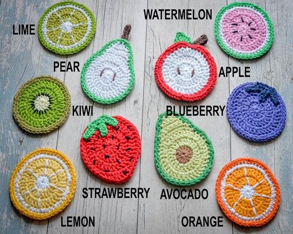 Fruit Slice Crochet Coasters. Handmade to Order. -  Denmark