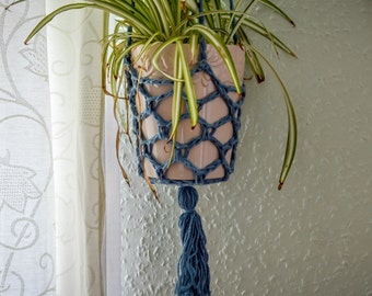 Crochet Hanging Plant Hanger Holder. 109 Colour Options. Handmade to Order.