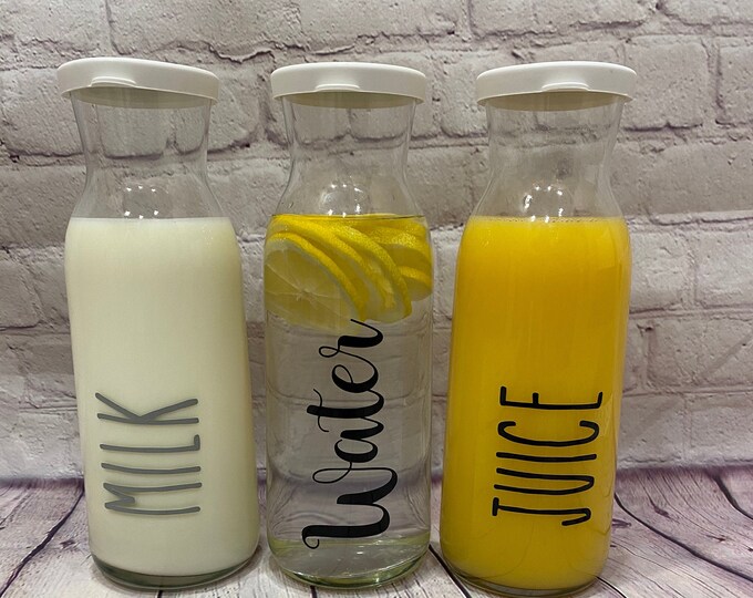 Personalised Glass Storage Bottle Carafe 700ml & 1.2L With Lid Etsy UK