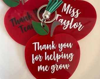 Personalized Apple Keyring: Teacher Thank You Gift