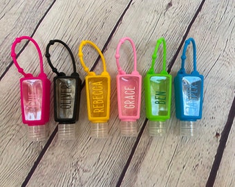 Personalised Refillable Hand Sanitiser Bottles Hand Gel Sun Cream Kids School Bag Pram Picnic Bag School Teachers Nurses Doctors