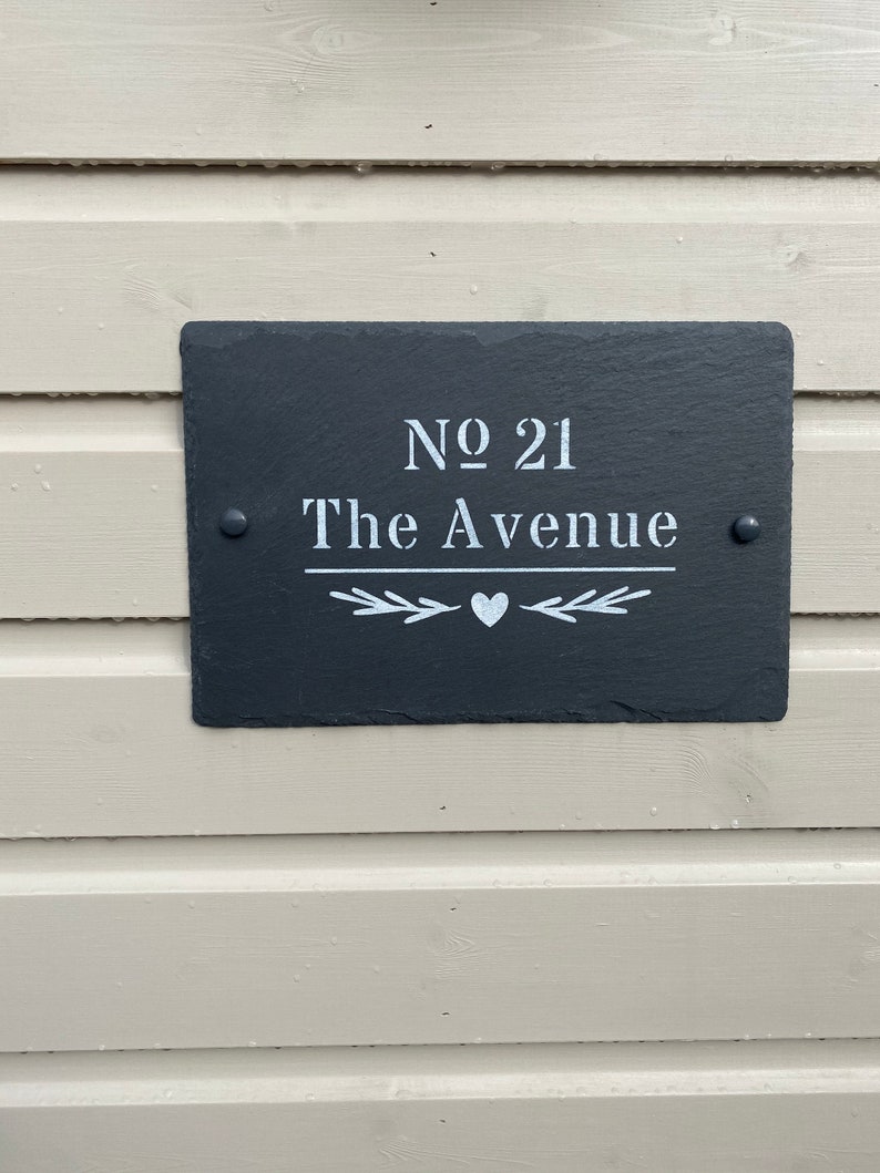 Slate House Number Sign Etsy