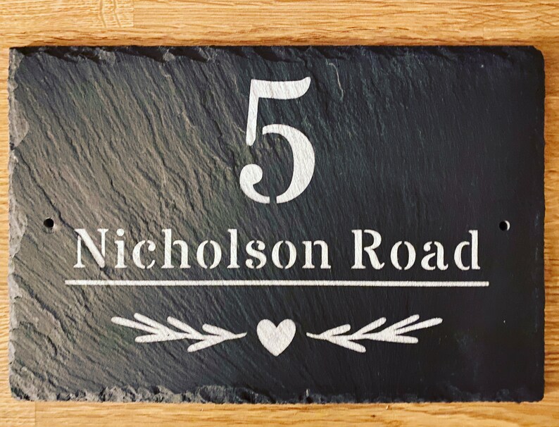Slate House Number Sign Etsy