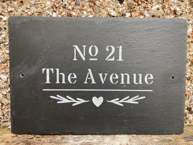 Slate House Number Sign Etsy