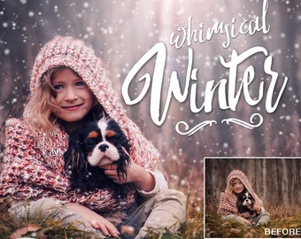 Winter Action & Overlay Pack | Snow Overlays | Winter Photoshop Actions | Sun Flare Overlays | Winter Effects | Instant Download
