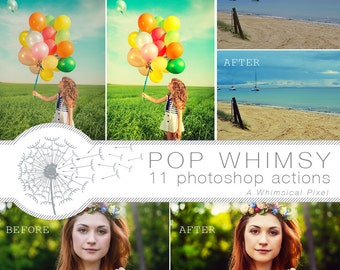 Color Pop Photoshop Actions | Instant Download | Brightening Photoshop effects