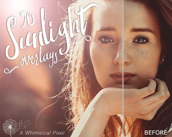 30 Lens Flare Overlays | Instant Download | Sunlight Overlays | Photoshop Editing