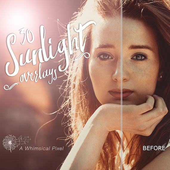 30 Lens Flare Overlays | Instant Download | Sunlight Overlays | Photoshop Editing