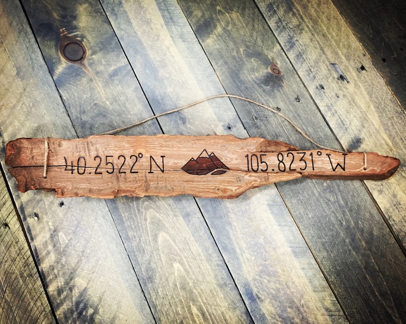Paddle Coordinates Sign Driftwood Kayak Canoe Paddle Sign Etsy