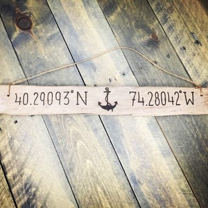 Placa náutica de âncora | Decoração personalizada para casa com âncora náutica, presente de aniversário para praia, casa de barco, casal à vela, veleiro