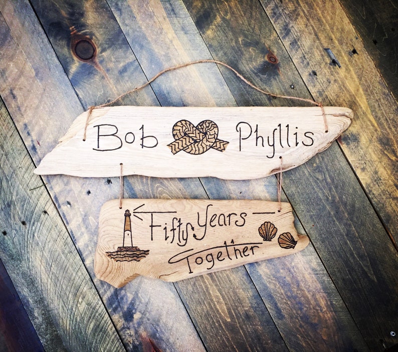 Two Tier Knot Heart Sign Custom Driftwood Sign, Tie the Knot Beach Wedding, Nautical Wedding, Heart Infinity Nautical Sign Engagement gift image 6
