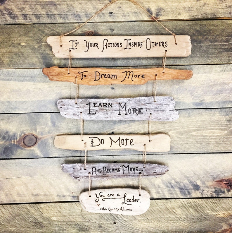 Leadership Inspirational Quote Driftwood Sign boss gift Etsy