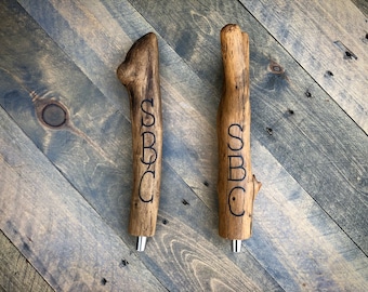 Driftwood Beer Tap Handle: Personalized, Hand Engraved, Home Bar Decor Gift for Him, Craft Beer Father's Day Gift Brewer, Man Cave Beer Tap