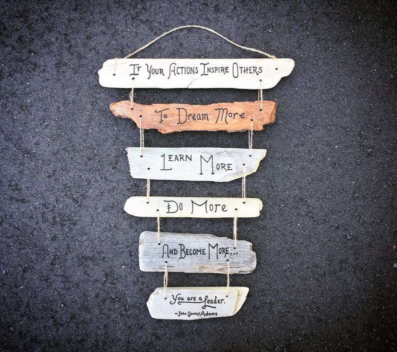 Leadership Inspirational Quote Driftwood Sign boss gift Etsy