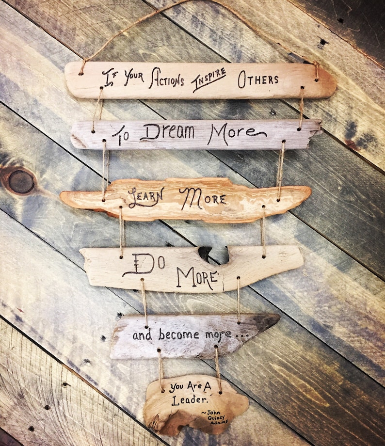 Leadership Inspirational Quote Driftwood Sign boss gift Etsy