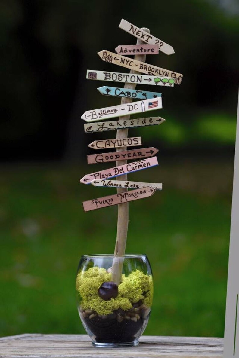 Custom Travel Gift Our Favorite Places centerpiece Etsy