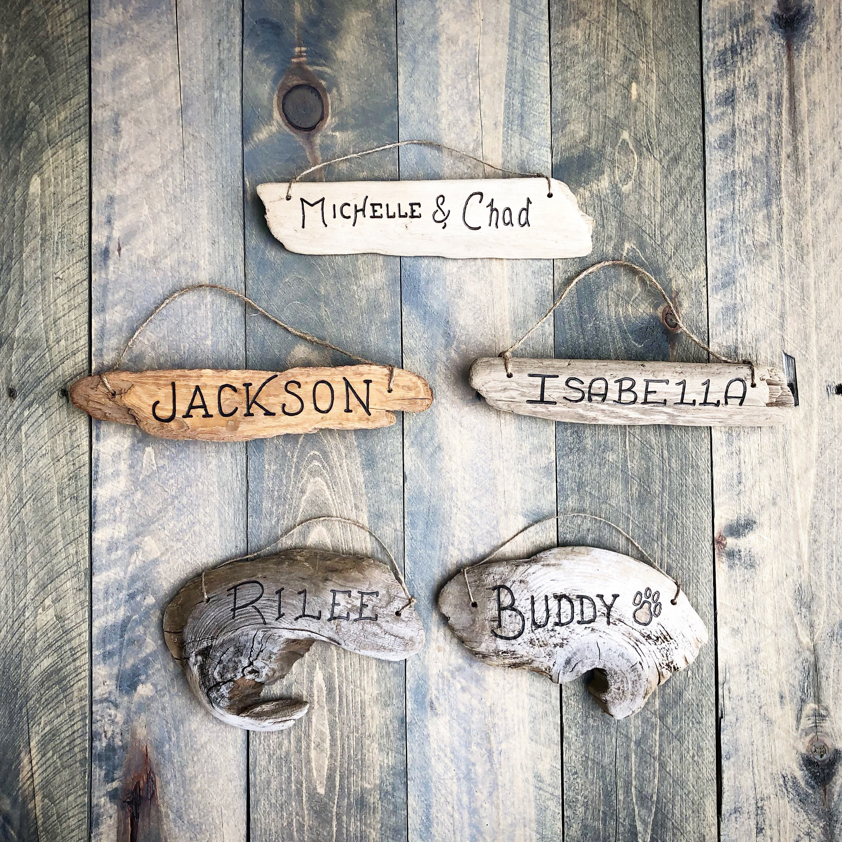 Drijfhout stamboom galerijwand - aangepaste drijfhoutborden, aangepast tekencadeau, familienamen, gepersonaliseerd moeder vader echtgenoot echtgenote verjaardag