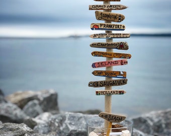 Custom Nautical Destination Tree Gift: Boating Yacht Sailing Port Towns, Coastal Michigan Vacations, Husband Wife Birthday Boater Gift