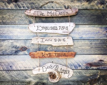Family Tree Personalized Gift – Family Timeline Birthdates Custom family Gift mom dad husband wife, couple anniversary reclaimed wood gift
