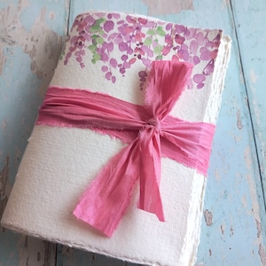 Cuaderno de bocetos para acuarela / A4 / A5 / A6 y mini diario de arte hecho a mano / Papel de algodón reciclado. Acuarela, gouache y acrílicos. Rosa.