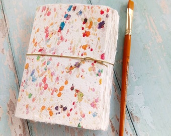 Artists Mini Watercolor Sketchbook | Mini Handmade Art Journal | Pocket Watercolour Sketchbook Cotton Rag Paper Watercolour | 4 Colours