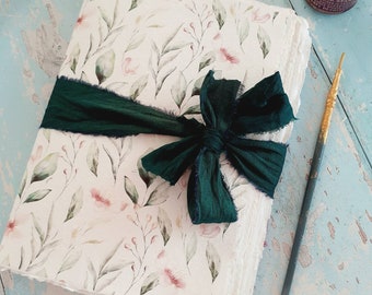 Artists Watercolor Sketchbook | A4 / A5 / A6 Handmade Art Journal | Recycled Cotton Rag Paper. Watercolour Gouache Acrylics. Flowers