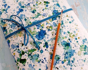 Album da disegno per acquerelli per artisti / A4 / A5 / A6 e mini diario artistico fatto a mano / Carta di cotone riciclato. Acquerelli, guazzo, acrilici / Blu