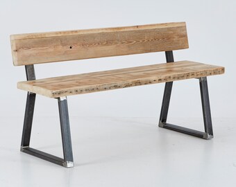 Industrial Reclaimed Wood Bench The Triangle Etsy