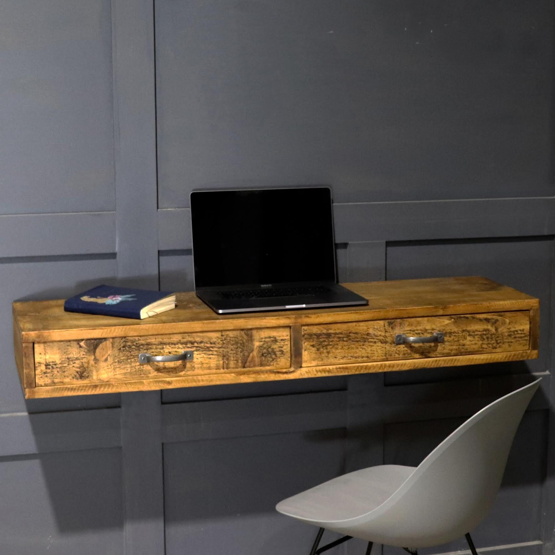 Rustic cheap floating desk